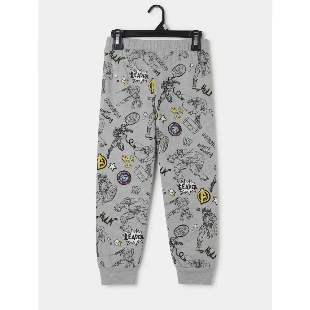 Marvel Avengers All-Over Print T-Shirt & Sweatpants Set Size 6 – White Graphic T